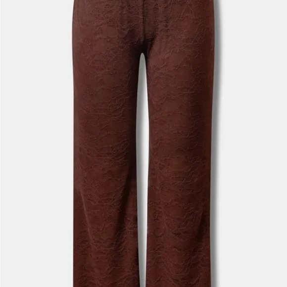 Torrid Pants Women Size 2 Brown Flared Festi Lined Lace Pull On Stretch - Picture 4 of 6